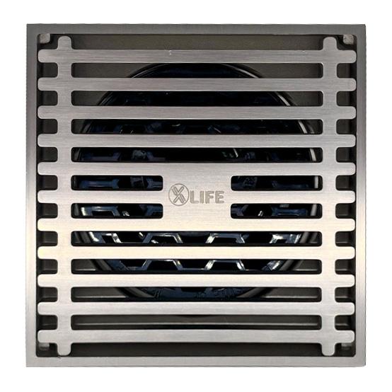 square drain grate brushed nickel