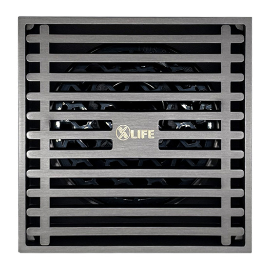 square drain grate gun metal