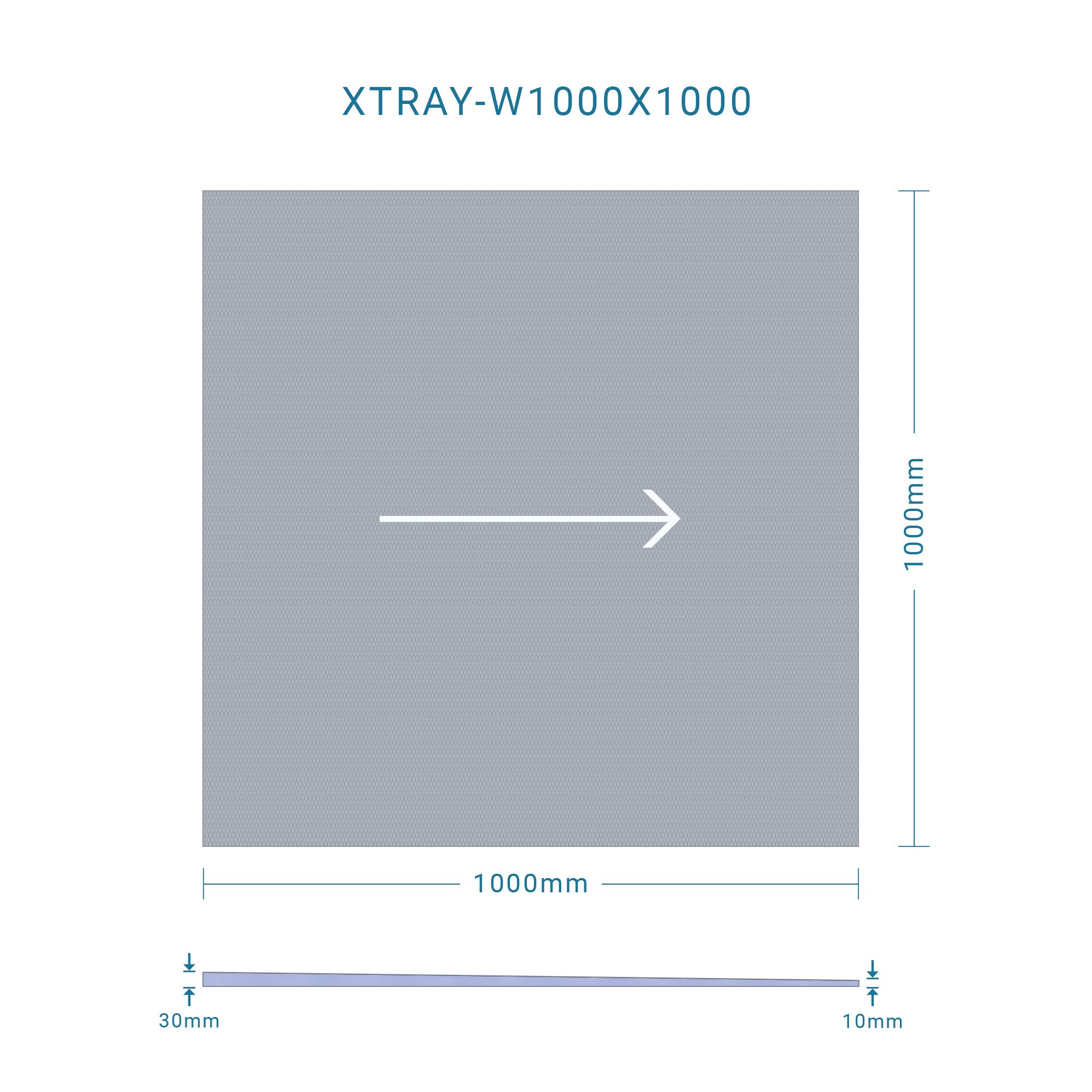 XTRAY-W1000X1000 Shower Base Wedge 1000x1000x30mm - Image 1