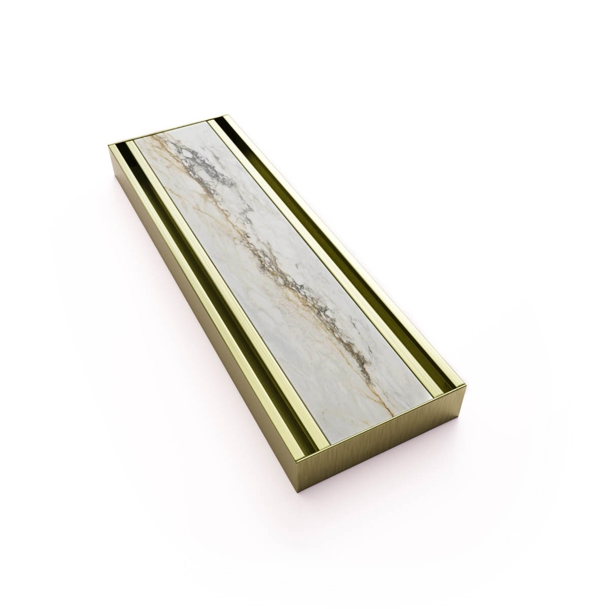 Stillness Linear Drain Tile Insert Brushed Brass Stillness Linear Drain Tile Insert *Brushed Brass 3000x80x22 - Image 1