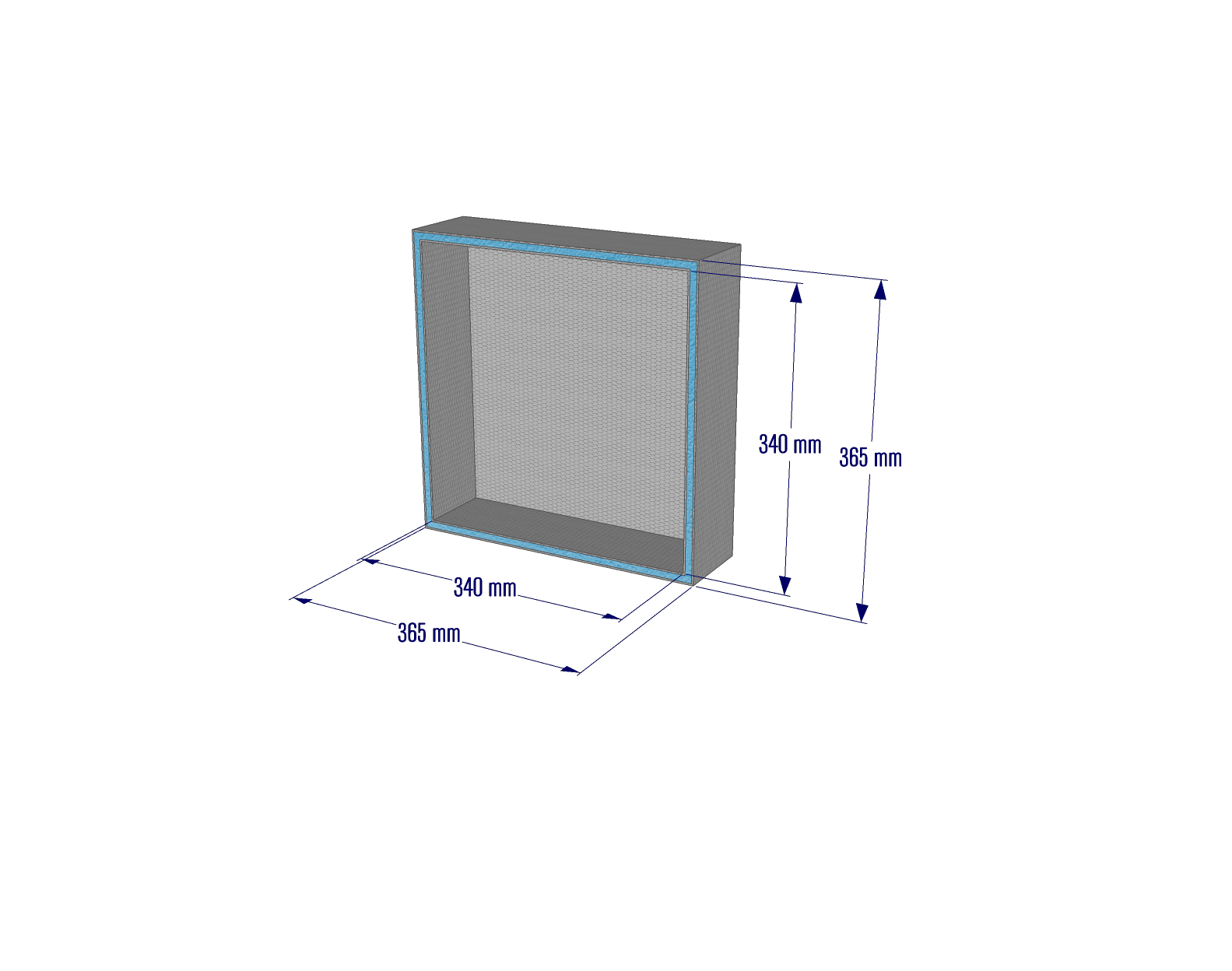 VERTICAL XNICHE-340X340 Shower Niche 340x340mm - Image 1