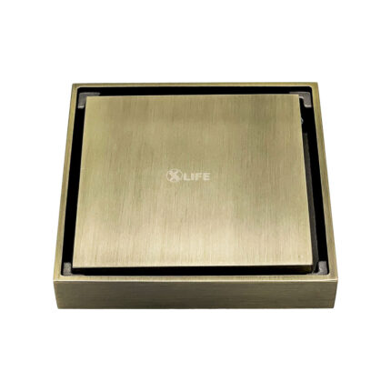 Content Square Drain 2-in-1 100x100x17mm *Antique Brass