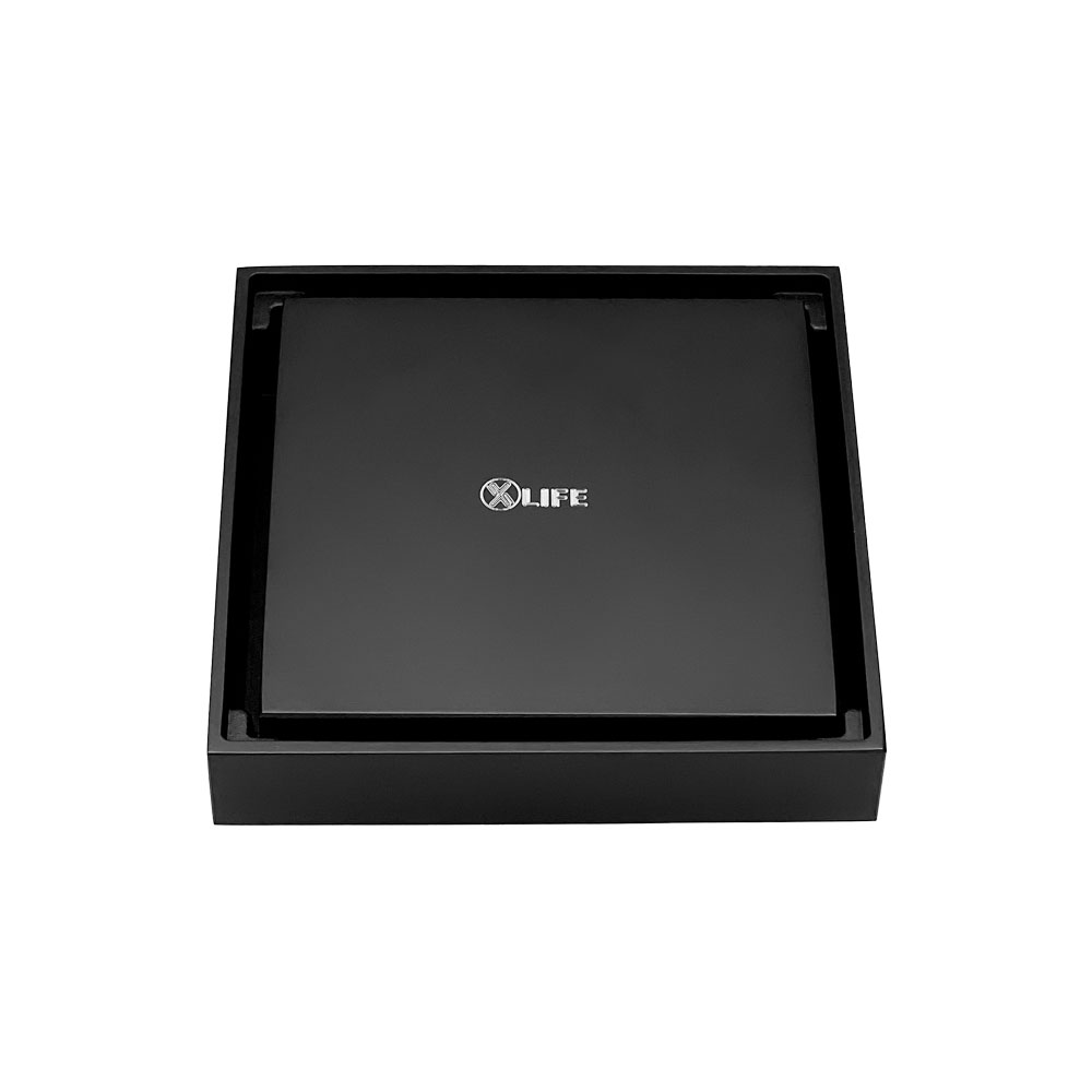 2in1-Floor-Drain-Tile-insert-Black-004 Content Square Drain 2-in-1 100x100x17mm *Matte Black - Image 1