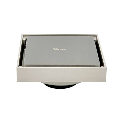 Content Square Drain 2-in-1 100x100x17mm *Brushed Nickel
